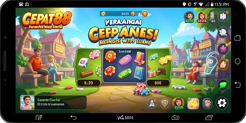 Screenshot gameplay CEPAT88 menampilkan karakter lucu dan level yang penuh warna.