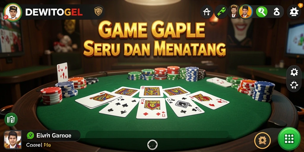 Tampilan gameplay Gaple yang seru di DEWITOGEL.