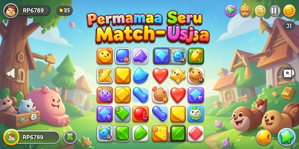 Tangkapan layar gameplay RP6789 yang menunjukkan keseruan mencocokkan warna.
