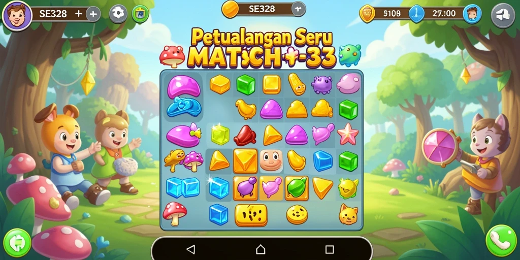 Gameplay seru SE328 dengan kombinasi Match-3 yang menantang.