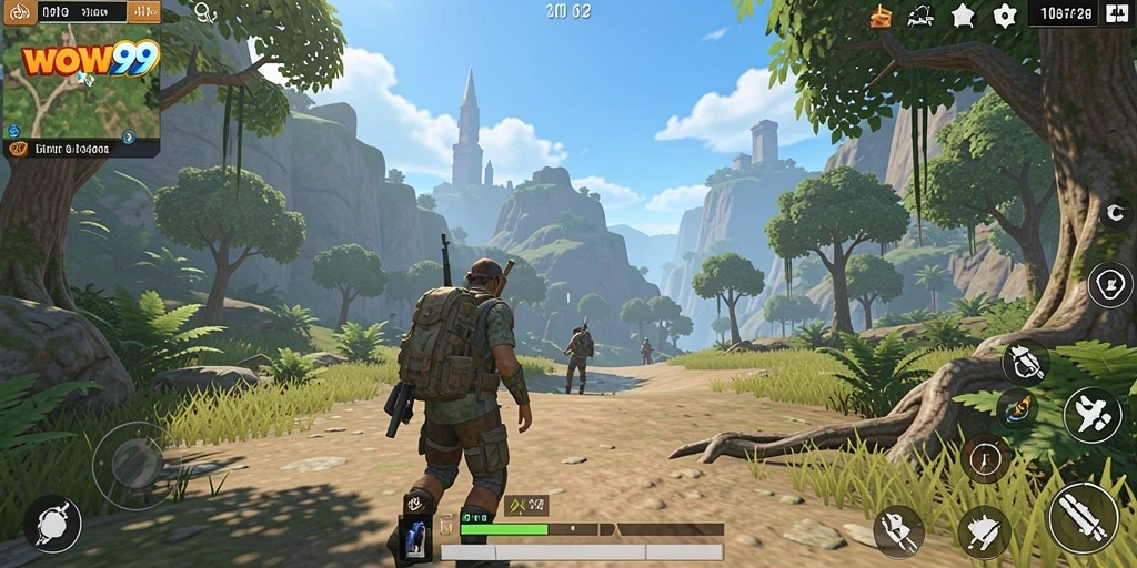 Tampilan gameplay <strong>WOW99</strong> yang memukau di dunia terbuka.